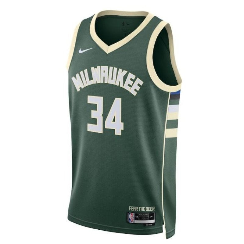 Giannis Antetokounmpo Milwaukee Bucks  Unisex 2023 NBA Jersey - Icon Edition - Hunter Green