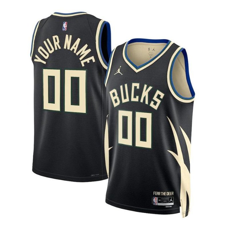 Milwaukee Bucks Unisex 2023 NBA Jersey - Statement Edition - Black