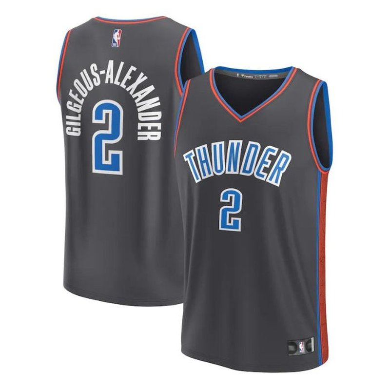 Shai Gilgeous-Alexander Oklahoma City Thunder 2023 Fastbreak Unisex NBA Jersey - City Edition - Anthracite