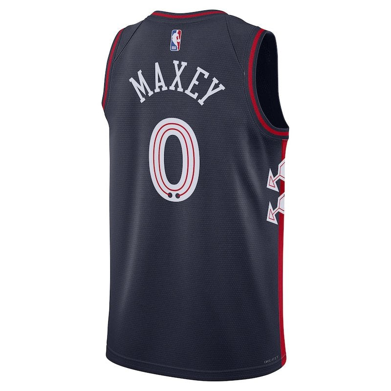 Tyrese Maxey Philadelphia 76ers Unisex 23/24 NBA Jersey - Navy - City Edition